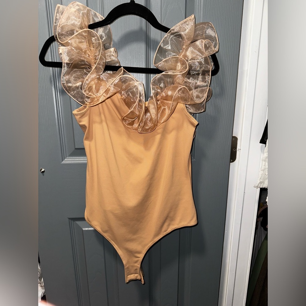 Free People Intimately Haute Wired Ruffle Body Suit - Large